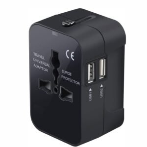 Travel Adapter With USB C, Universal All In One Worldwide Travel Adapter Power Converters Wall Charger AC Power Plug Adapter USB Type C Charging For USA EU UK AUS